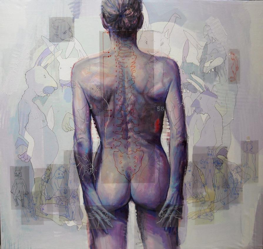 anonimo, nudo, sesso femminile di spalle