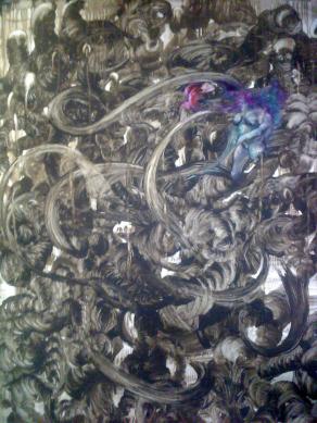 中国&738;年!402;术家王珑澔油画作&#