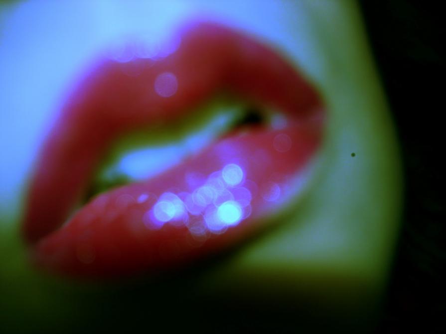lips in cyan