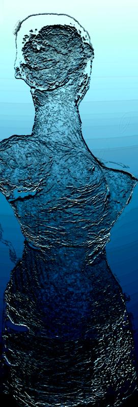 Digital metamorphosis of an unfinished sculpture