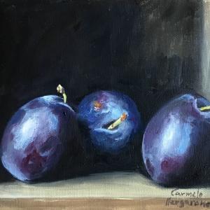 Prugne Olio su lino 25 x 20 cm