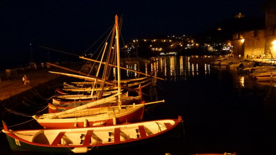 Nuit sur le petit port de Collioure