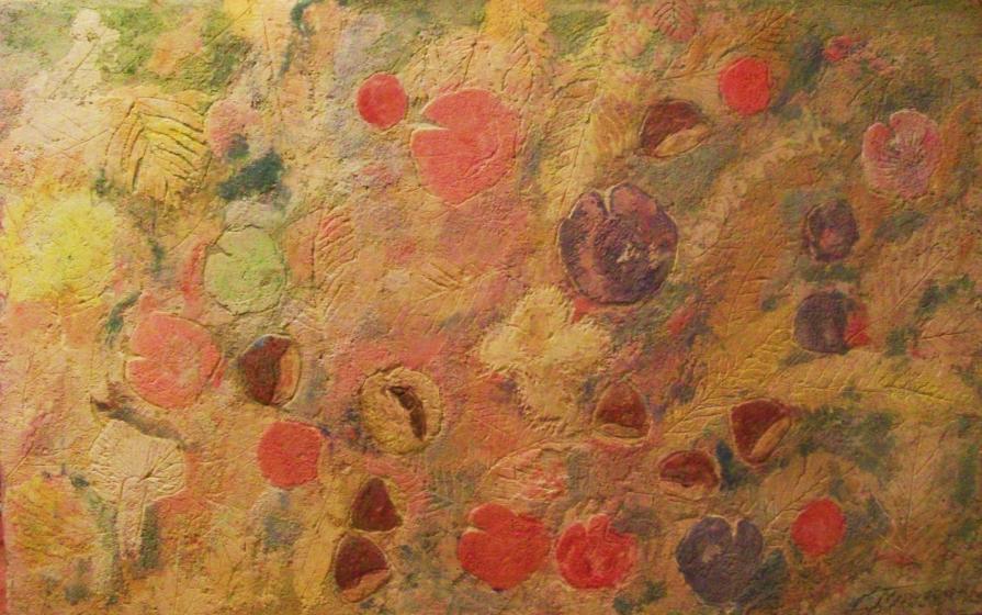 RUSSOLE E CASTAGNE NEL SOTTOBOSCO (AFFRESCO)