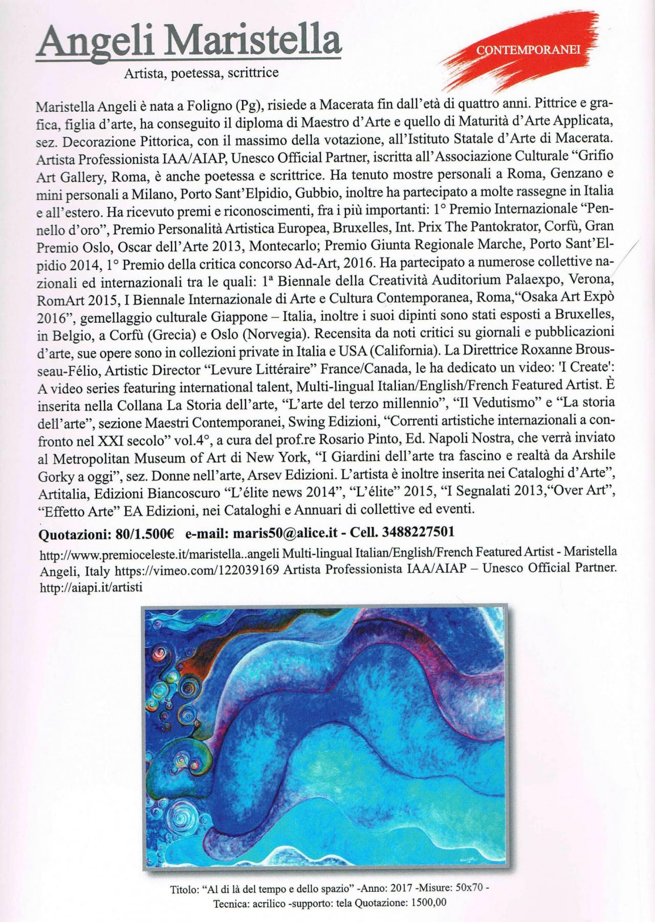 Sono stata inserita nel volume "Compendio dell’Arte"