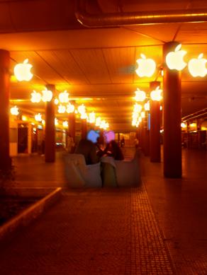 A romantic date for apple lovers. Anagnina metro station.Rome (Italy)