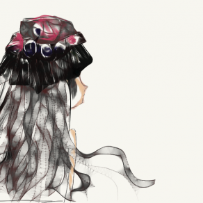 The woman with the black metalic hair