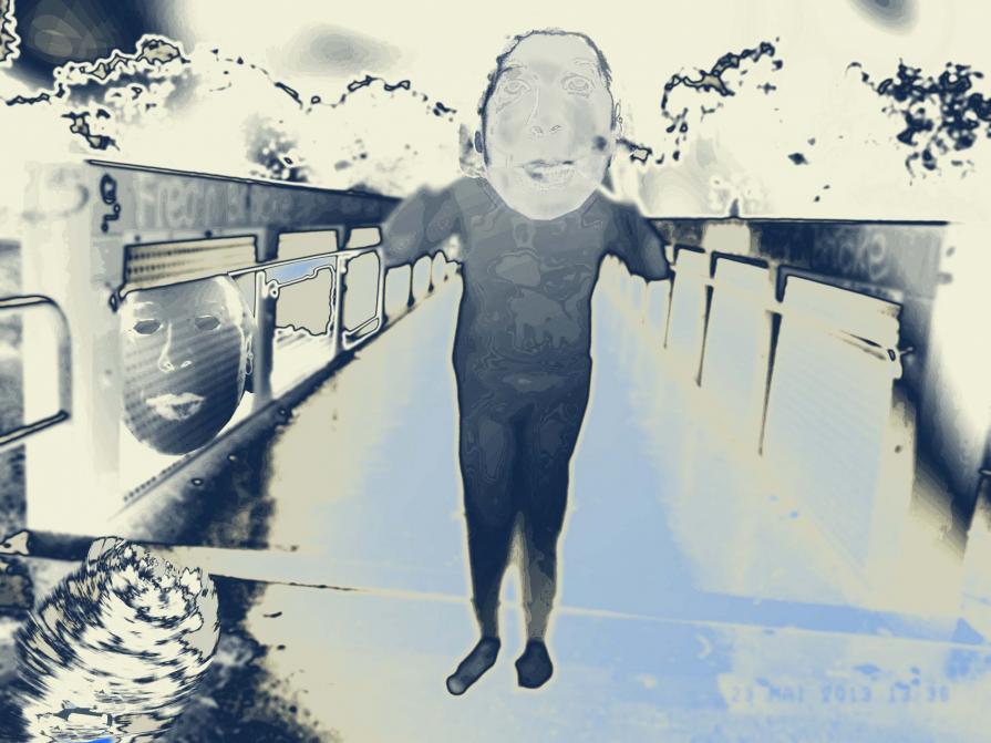 On the Bridge (pixel painting)