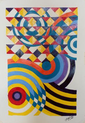 COMPOSITION NR 032 – "Square & Circle 017" – By EURICO HAAN – 2015