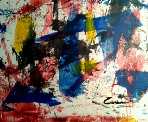 Cozzani astratto quadro "Tramonto Blu" Amadio Manzoni Lodola Finzi