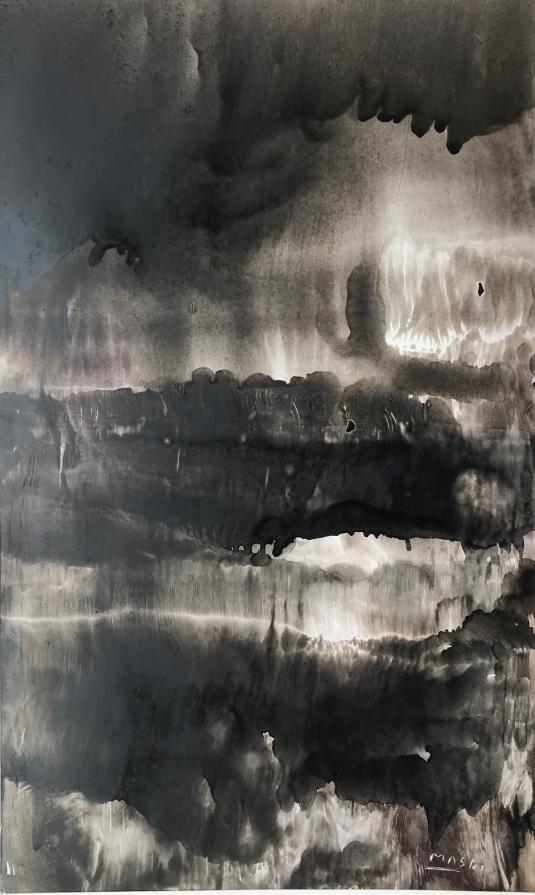 Masri - Landscape  2 - olio su carta - 29 x 48