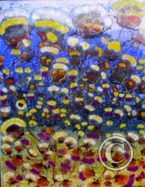 @ Anna Napoli - Titolo: Fate e folletti danzano - Pastello su carta - 2008 - Collezione: La stagione dei cardi  2006-2008