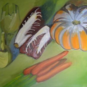 zucca e radicchio natura morta