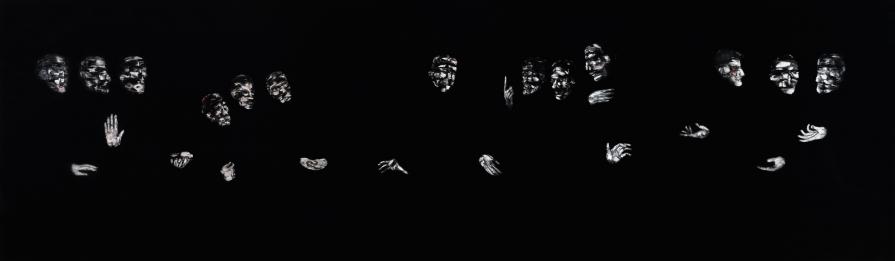 Il Grande sacrificio, 2015, oil on canvas, 150x500cm 