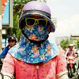 Girl with a colorful flowery 
