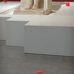 Ritual of the four Balls, 2013 unfired ceramic, car paint 4 parts, Ø each app. 13 cm