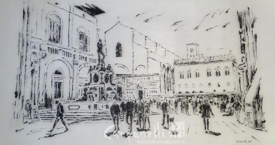 Bologna: scorcio di Piazza del Nettuno in una domenica autunnale