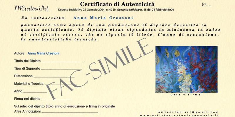 Authenticity certificate Authenticity certificate