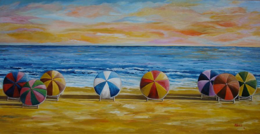 Ombrelloni al tromonto