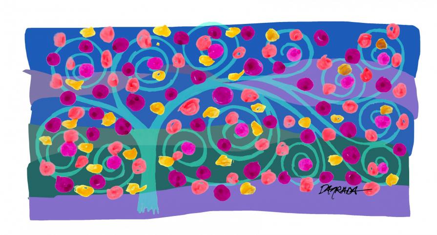 Primavera, seguendo Gustav Klimt - eseguito per evento Web