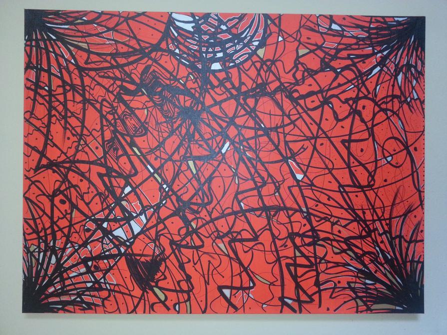 Draw 1 line, Color in one space (Participative Art for the viewers, progress is on-going)