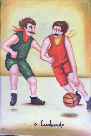 Salvo Lombardo - Basket - olio su tela - 20 x 30