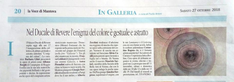 L'ENIGMA DEL COLORE alla grande con Borghi , Fornasari e altri..