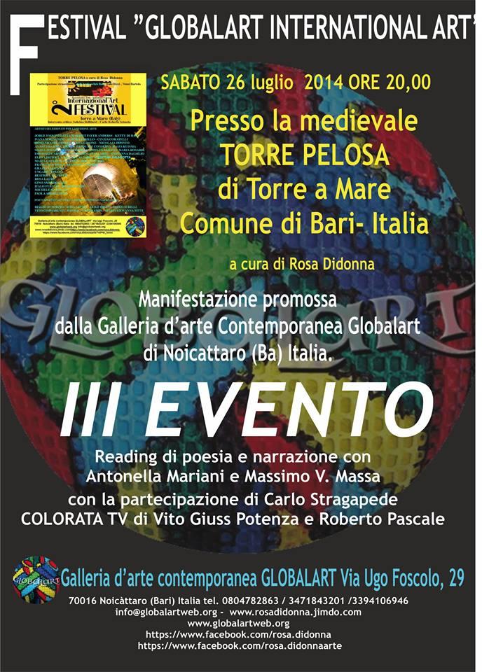 Reading di poesia e narrazione al Festival ”GLOBALART International Art” Reading di poesia e narrazione al Festival ”GLOBALART International Art”
