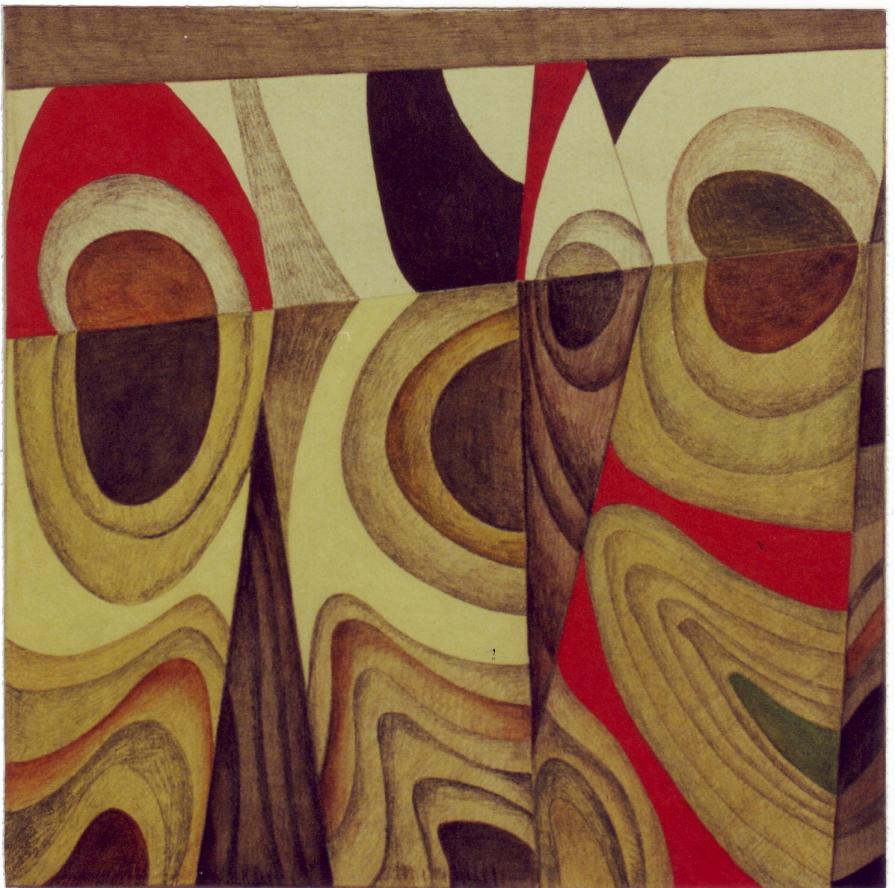 Fantasia lignea  olio e matita su tela   70x70   1998