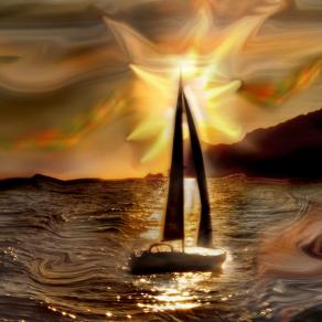 ce una vela in mezzo al mar...