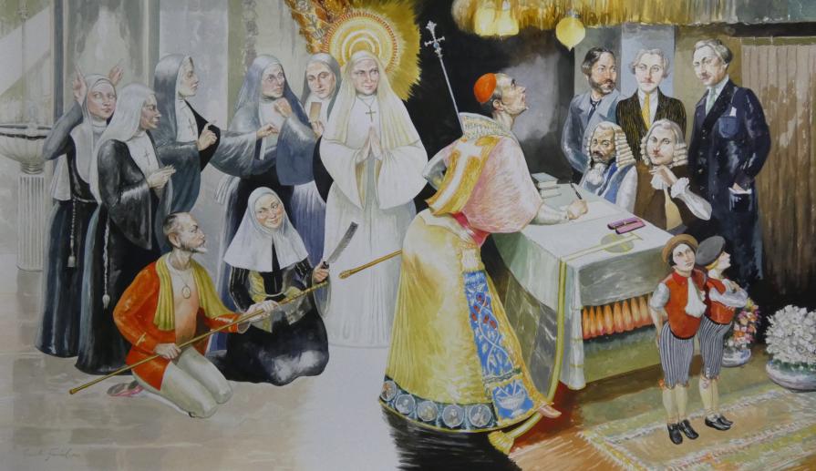 Pietro Batagliani abdicating his carnal desires in a church in Padua. Pietro Batagliani abdicating his carnal desires in a church in Padua.