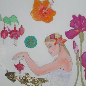 FIORI CON SOLE TURCHESE