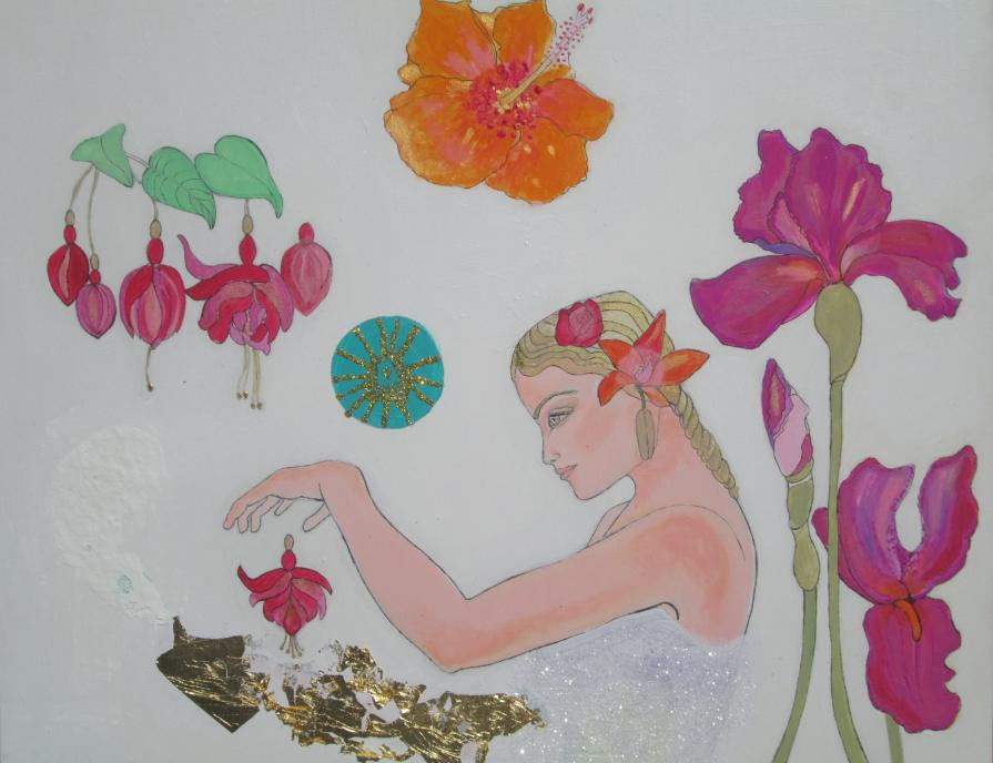 FIORI CON SOLE TURCHESE