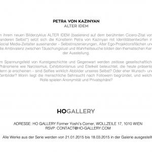ALTER IDEM // SOLO SHOW PETRA VON KAZINYAN // HO GALLERY, VIENNA