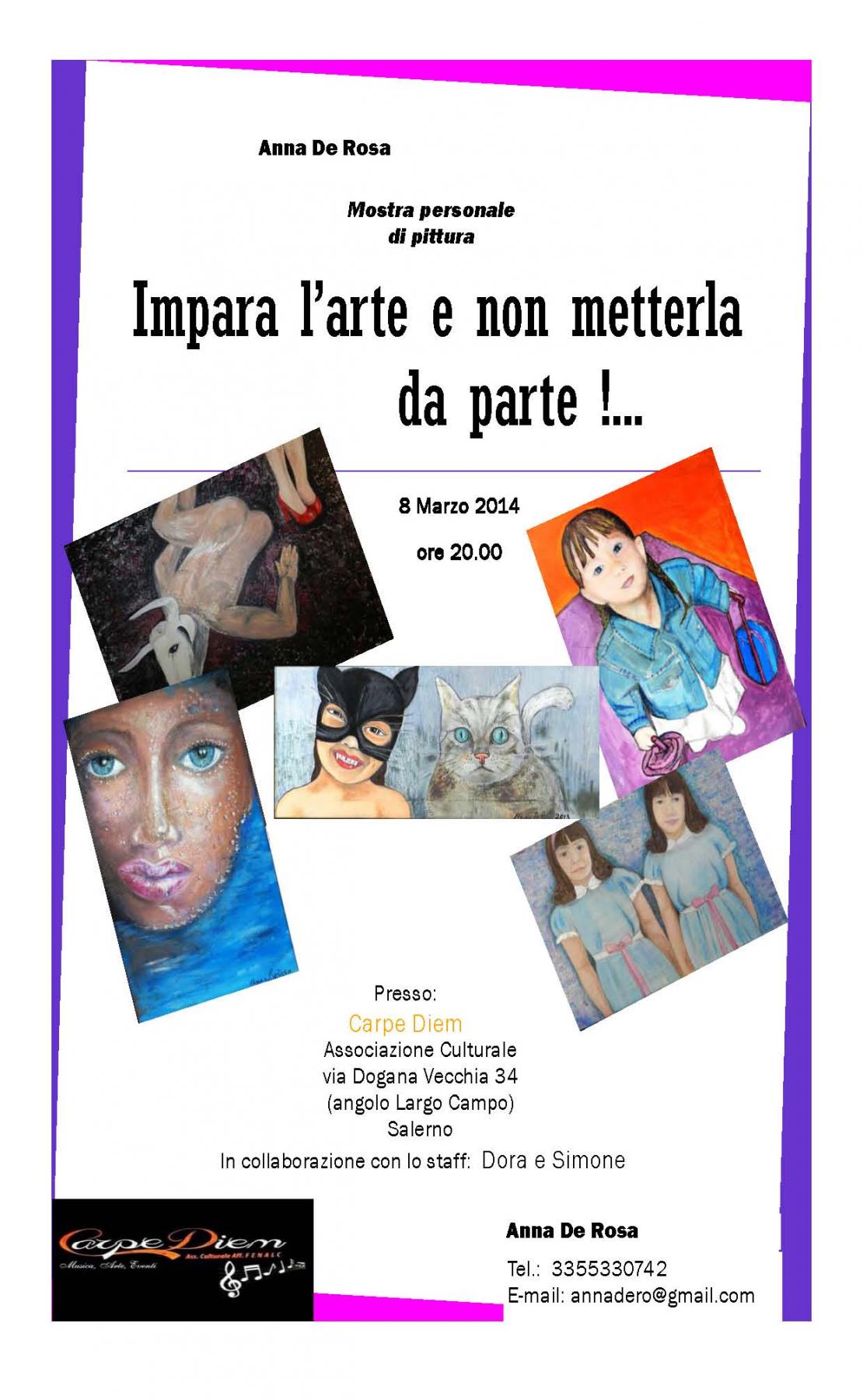 ANNA DE ROSA:IMPARA l'ARTE e NON METTERLA DA PARTE!
