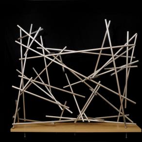 Segmenti - alluminio, legno, acciaio - cm 220x200x55 - Anno 2007