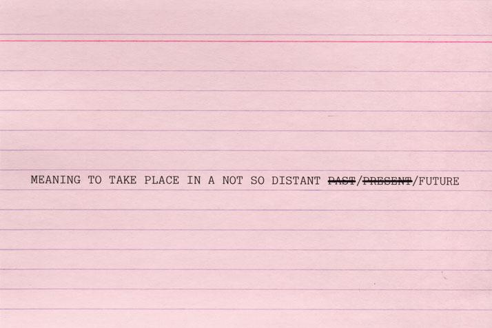 Meaning To Take Place (2/3)