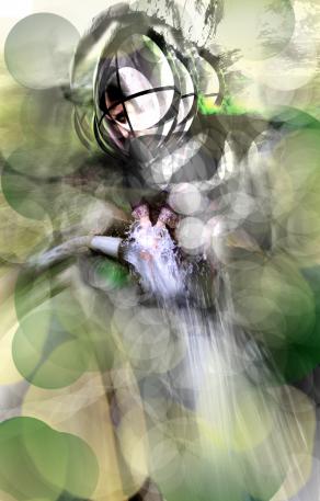 donna alla fonte.l'acqua elemeto fondamentale per ogni essere umano.