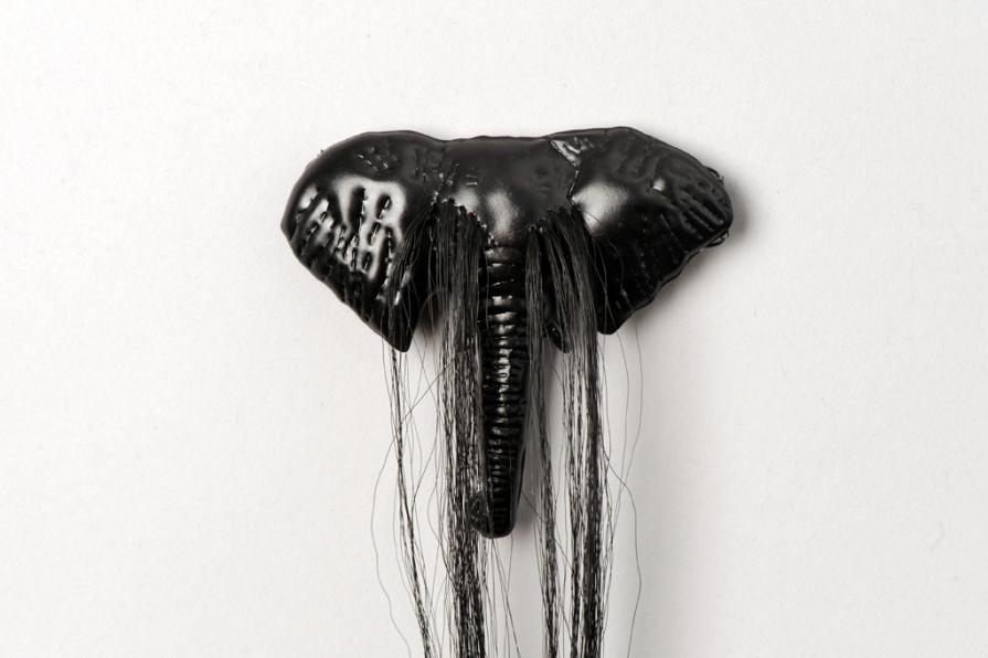 Elephant's eye lashes (brooch detail)