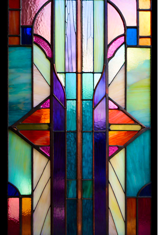 Stained glass window design for a chapel