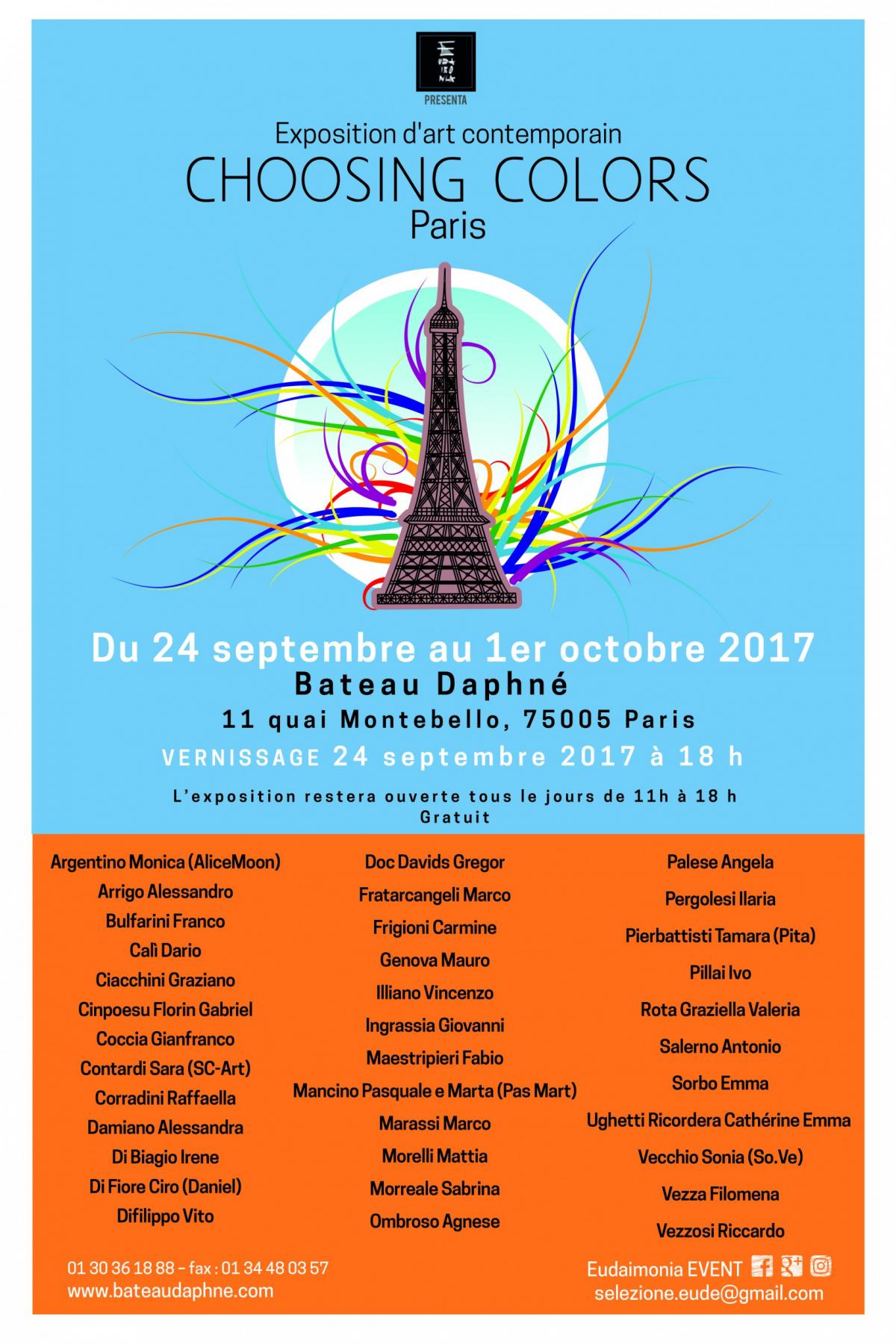 Exhibition Collective "Choosing Colors " at the "Daphne Bateau Gallery" during fashion week of  Paris