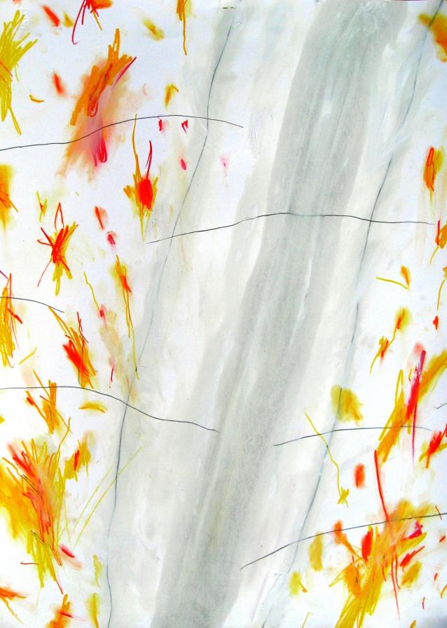 Neve, nostro sentiero,ancora immacolato, per andare a prendere sotto i rami curvati