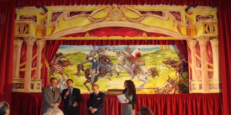 Proscenium and curtain