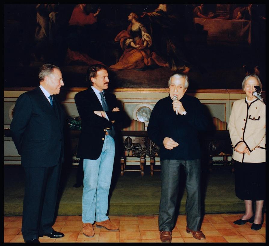 Il Presidente Carlo Azeglio Ciampi, Nilde Iotti, Sergio Bruni e il fotografo Augusto De Luca.