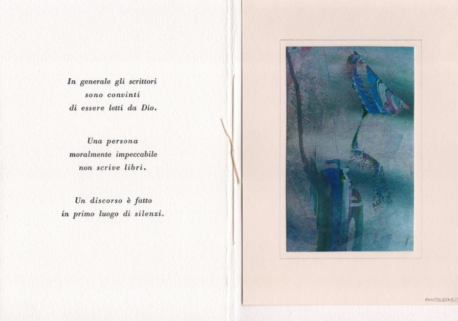 Aforismi - Giorgio Manganelli - ed. Pulcinoelefante n°8006 - Giugno 2010 - 30 copie - opera su carta di Massimo Monteleone