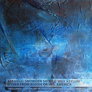 Dark asylum: acrilico e carte di riso su tela 30x40 cm.