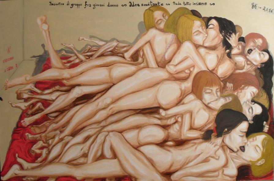 Incontro di gruppo fra giovani donne - Idea eccitante - Nude tutte insieme