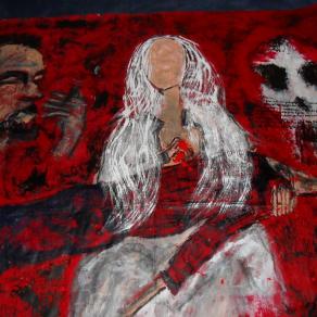 -Hommage an Jannis Ritsos-Acryl auf Leinwand tuch,215 x 135 cm