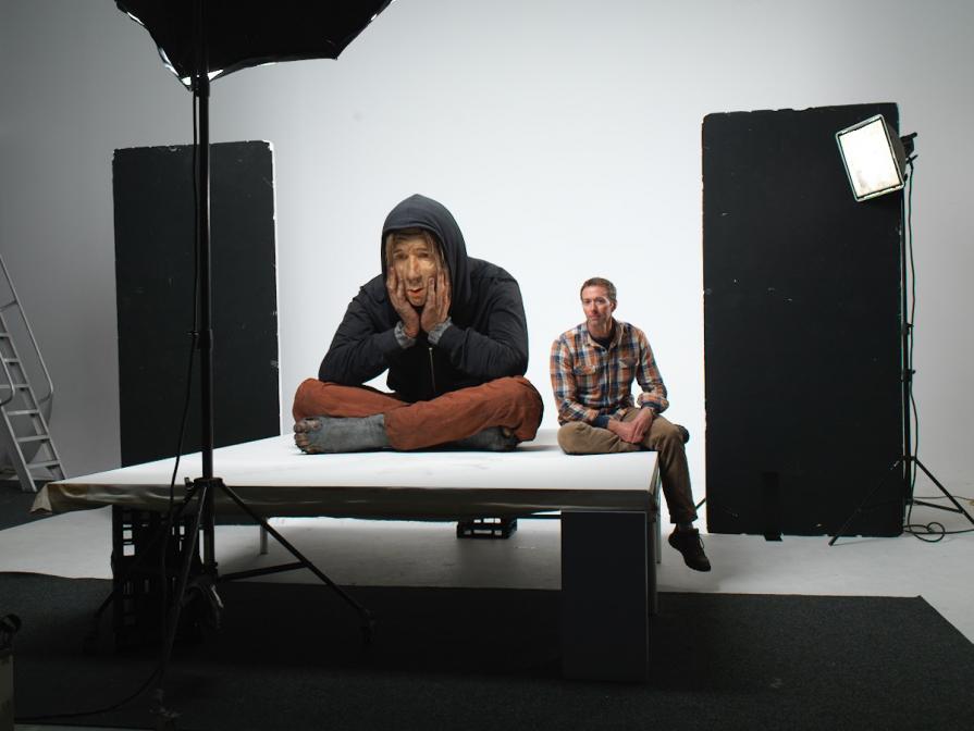 Artist and sculpture