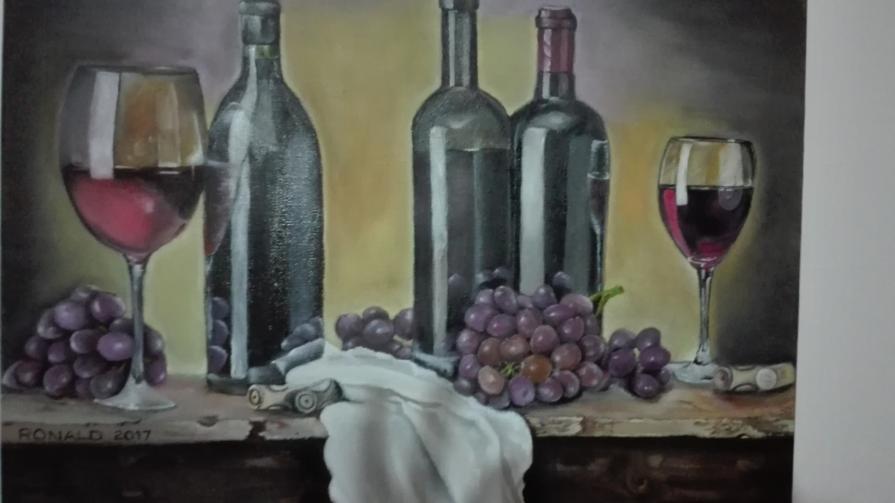 Still life the red wine