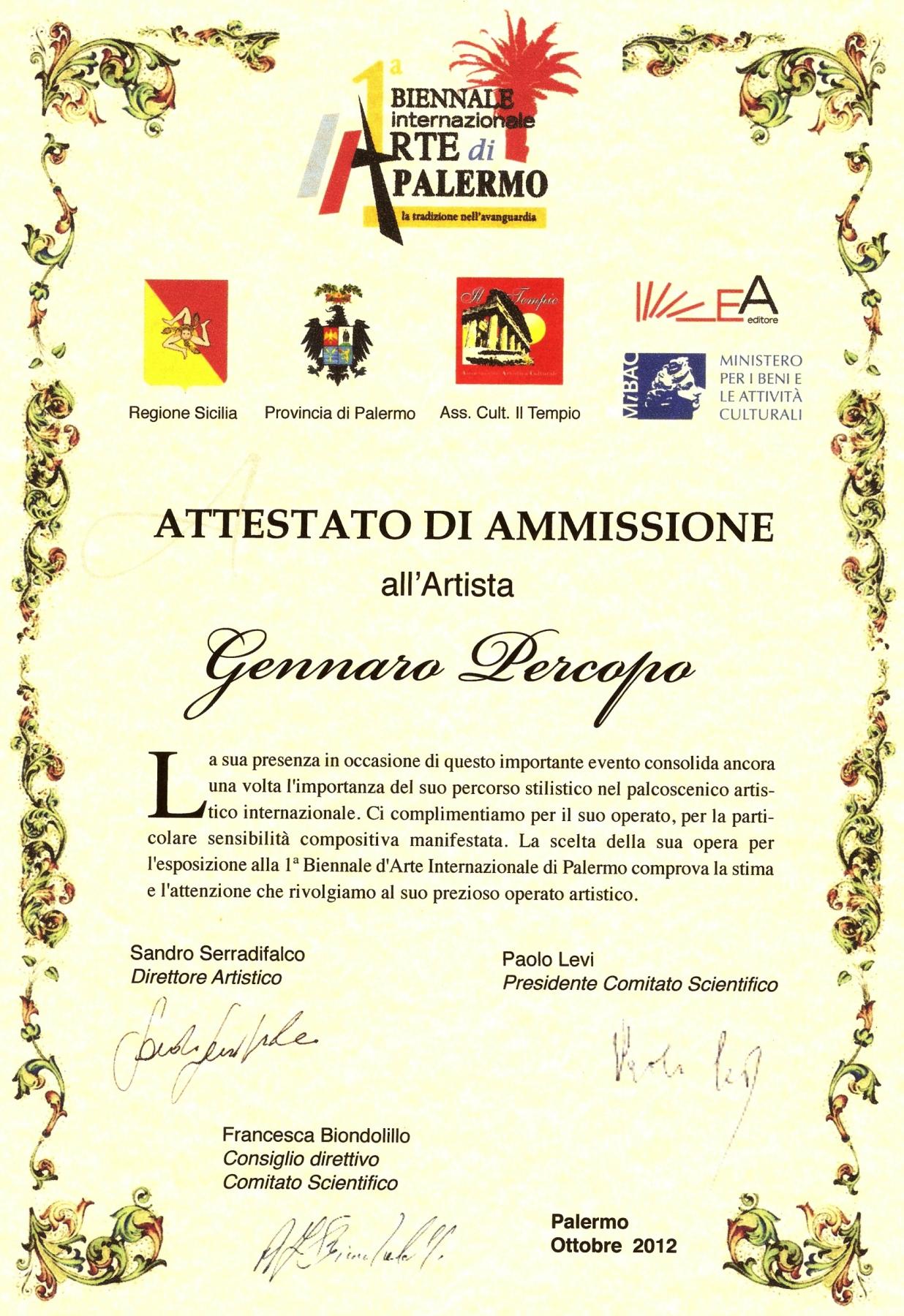 1° Biennale Internazionale d'Arte di Palermo 1° Biennale Internazionale d'Arte di Palermo